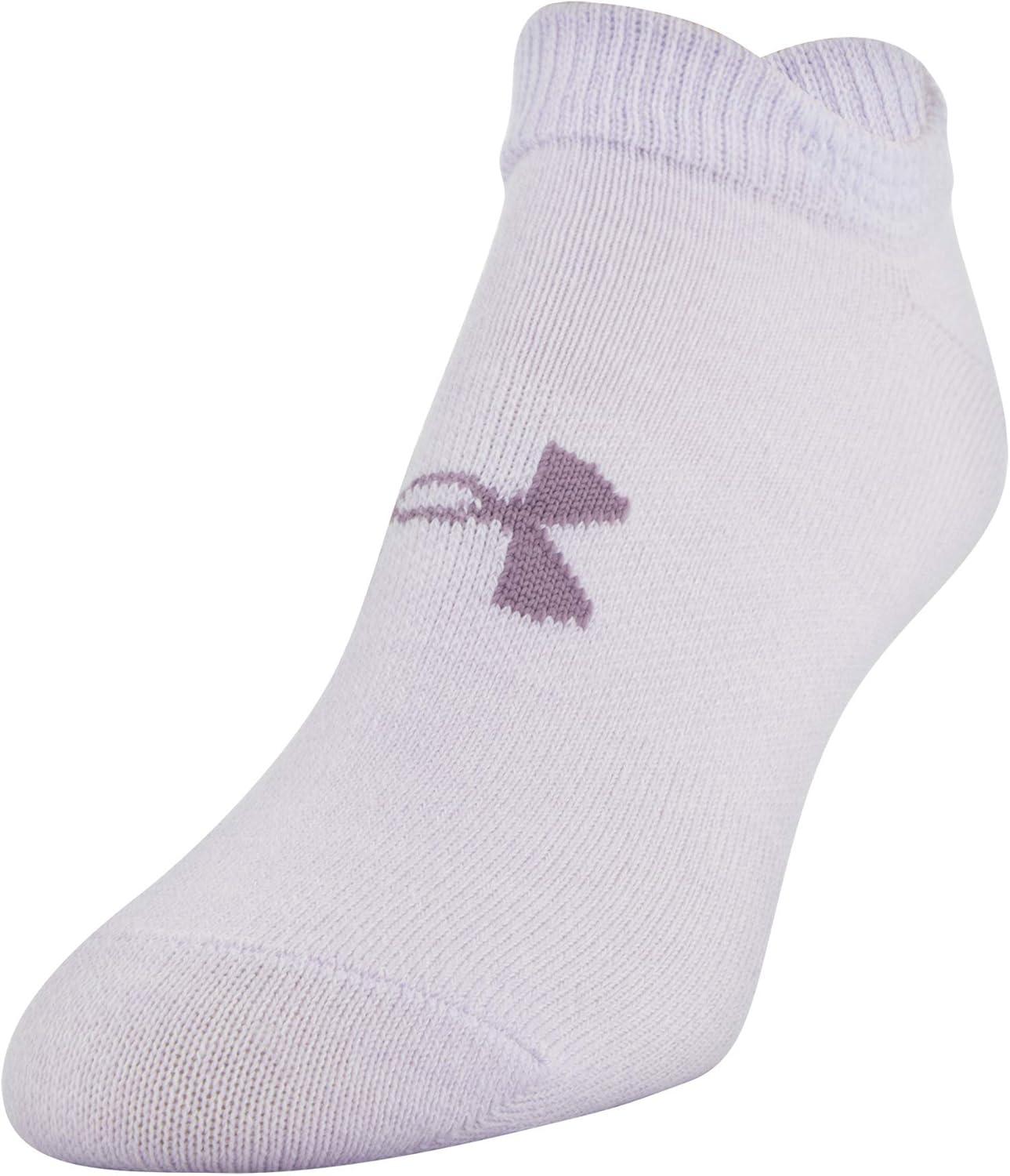 imageUnder Armour womens Essential 20 No Show Socks 6pairs DiscontinuedPurple Assorted