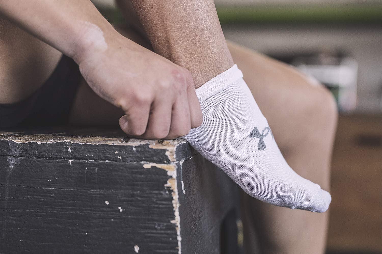 imageUnder Armour womens Essential 20 No Show Socks 6pairs DiscontinuedWhite Assorted