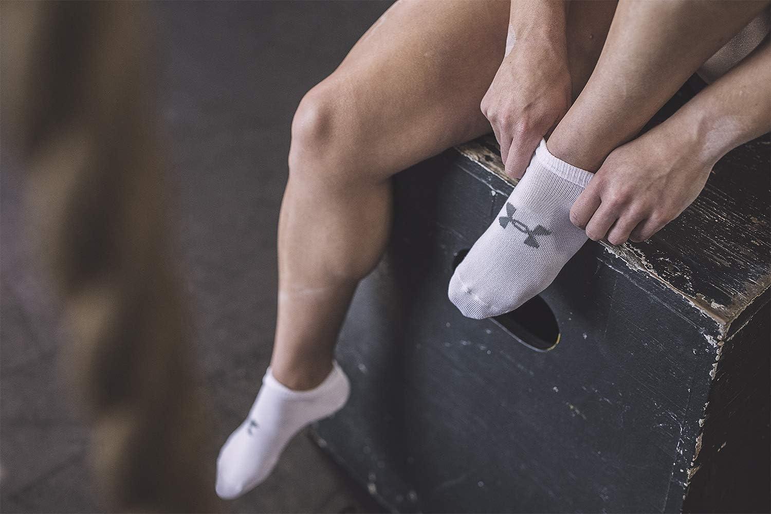 imageUnder Armour womens Essential 20 No Show Socks 6pairs DiscontinuedWhite Assorted