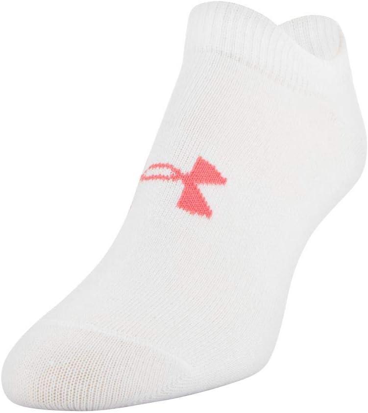 imageUnder Armour womens Essential 20 No Show Socks 6pairs DiscontinuedWhite Assorted