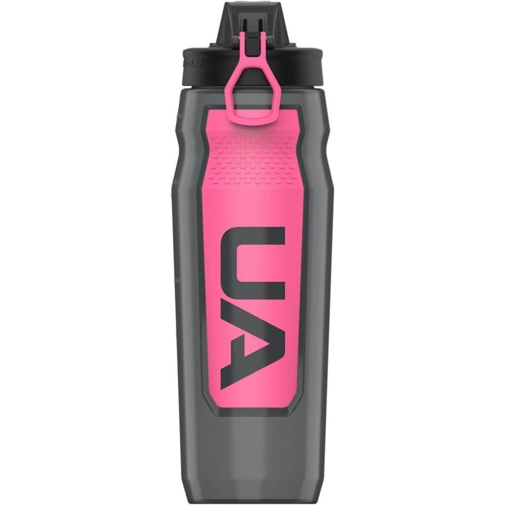 imageUNDER ARMOUR 32oz Playmaker Squeeze Water BottlePitch GreyCerise