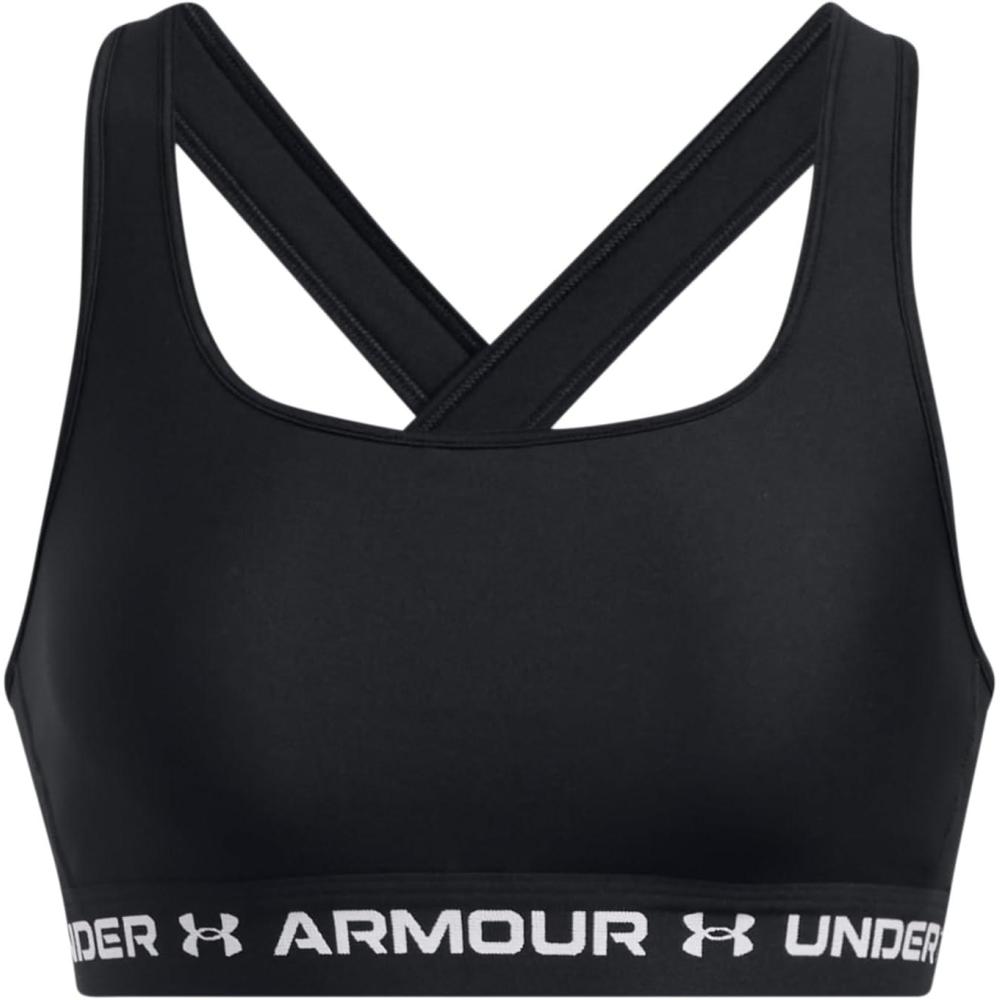 imageUnder Armour Womens CrossBack Mid Bra006 Black  Black  White