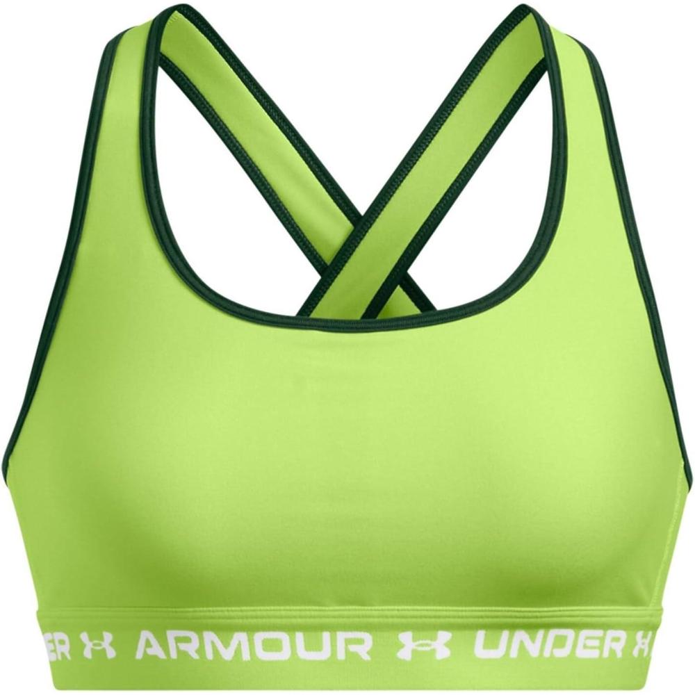 imageUnder Armour Womens CrossBack Mid Bra304 Morph Green   White