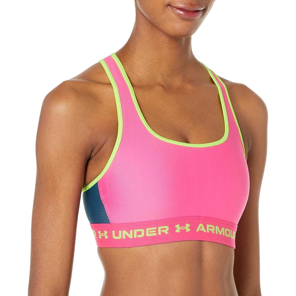 imageUnder Armour Womens CrossBack Mid Bra652 Rebel Pink  Rebel Pink  Charged Cherry