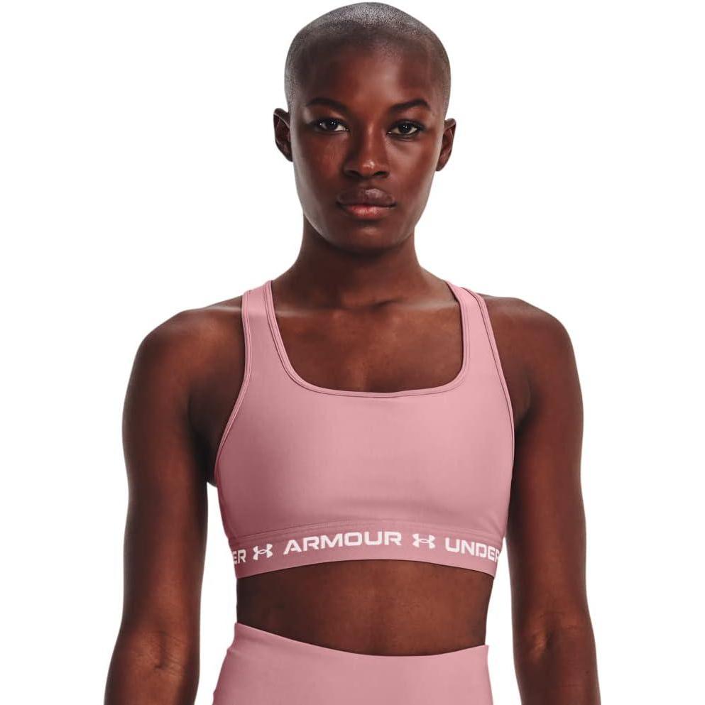 imageUnder Armour Womens CrossBack Mid Bra697 Pink Elixir   White