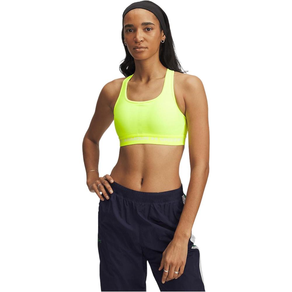 imageUnder Armour Womens CrossBack Mid Bra732 High Vis Yellow   White