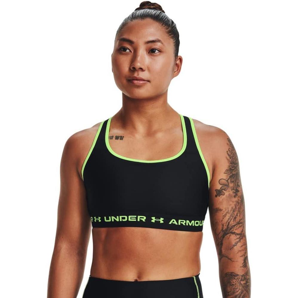 imageUnder Armour Womens CrossBack Mid BraBlack 002Quirky Lime