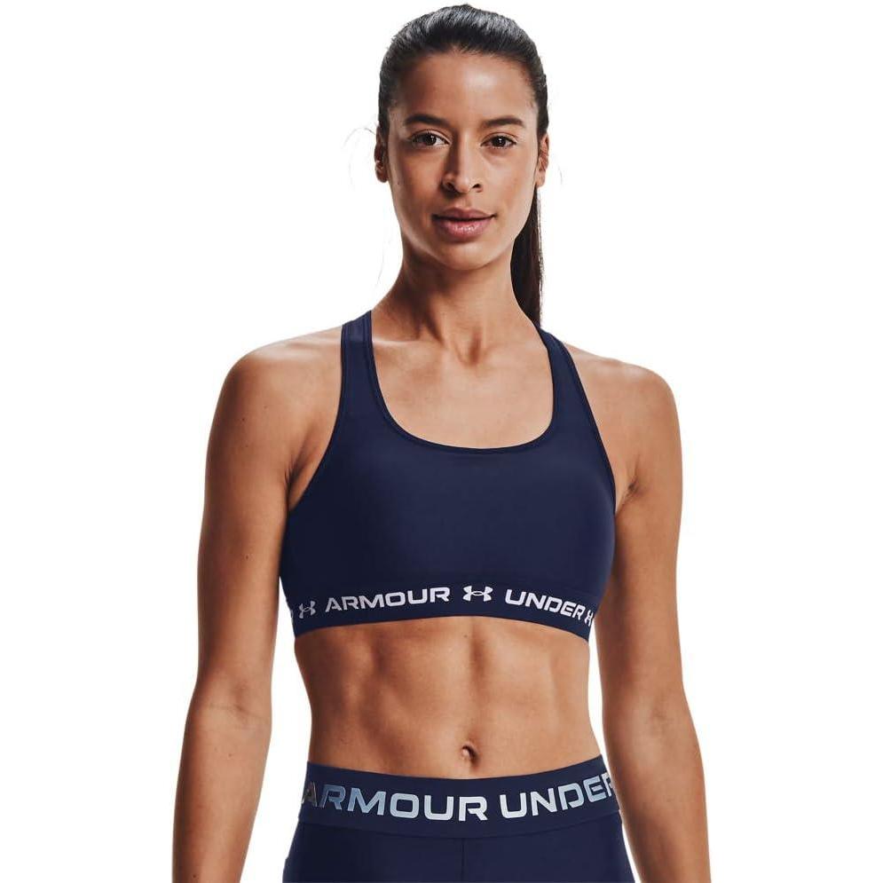 imageUnder Armour Womens CrossBack Mid BraMidnight Navy 410White