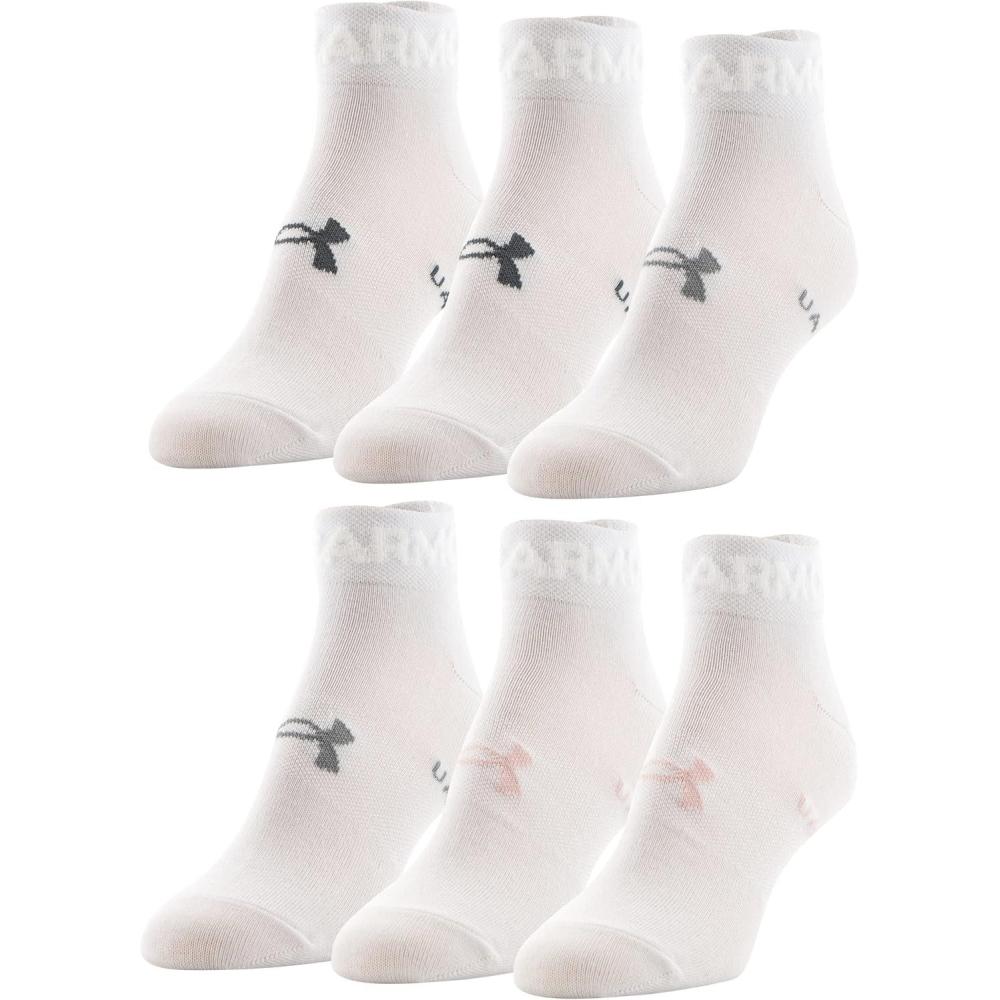 imageUnder Armour Womens Essential Lightweight Low Cut Socks 6PairsWhite 2 Assorted