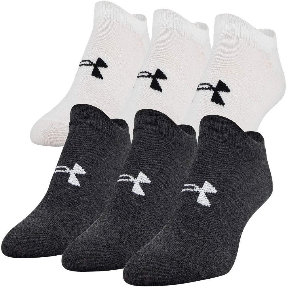 imageUnder Armour womens Essential 20 Lightweight No Show Socks 6pairsBlackWhite Assorted