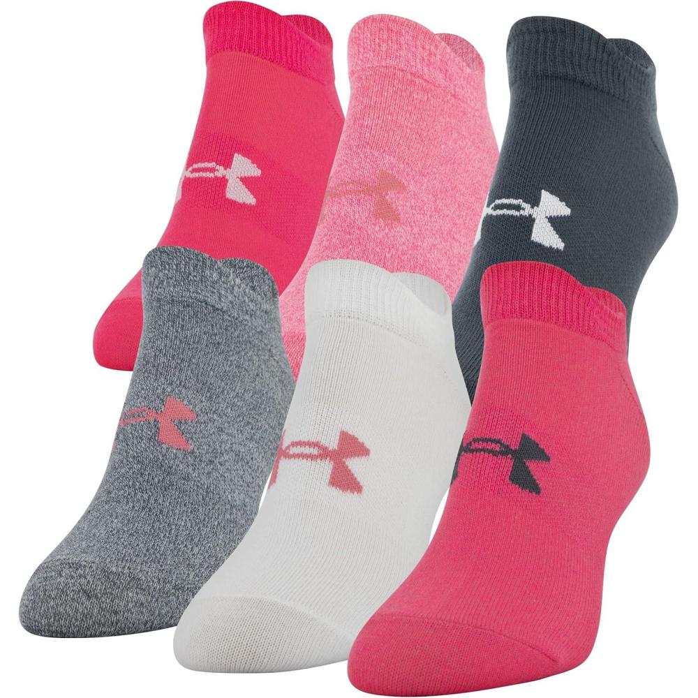 imageUnder Armour womens Essential 20 Lightweight No Show Socks 6pairsCerise Pink Assorted