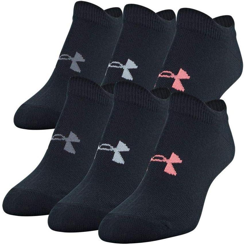 imageUnder Armour womens Essential 20 No Show Socks 6pairs DiscontinuedBlack Assorted