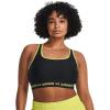 imageUnder Armour Womens CrossBack Mid Bra003 Black   Lime Yellow