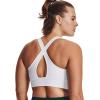 imageUnder Armour Womens Crossback Longline MidImpact Sports BraBra100 White   Mod Gray