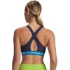 imageUnder Armour Womens Crossback Mid Impact Sports Bra403 Washed Navy  Blue Atlantis  High Vis Yellow