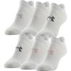 imageUnder Armour womens Essential 20 No Show Socks 6pairs DiscontinuedWhitePink Assorted Lockedin Fit