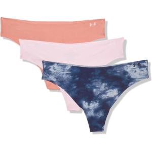 imageUnder Armour Womens 3pack Pure Stretch No Show Thong Underwear Allday Comfort ampamp Ultrasoft FitCanyon Pink