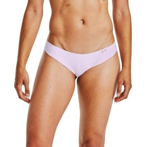 imageUnder Armour Womens 3pack Pure Stretch No Show Thong Underwear Allday Comfort ampamp Ultrasoft FitCrystal Lilac 570Polar Purple