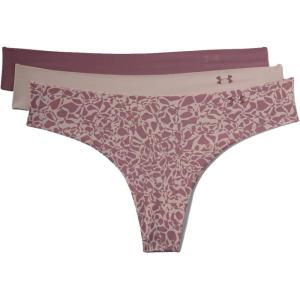 imageUnder Armour Womens 3pack Pure Stretch No Show Thong Underwear Allday Comfort ampamp Ultrasoft FitDash Pink 667Hushed Pink