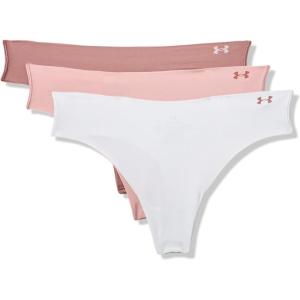 imageUnder Armour Womens 3pack Pure Stretch No Show Thong Underwear Allday Comfort ampamp Ultrasoft FitLegacy Halo Grey