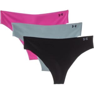 imageUnder Armour Womens 3pack Pure Stretch No Show Thong Underwear Allday Comfort ampamp Ultrasoft FitRebel Pink
