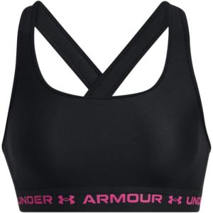 imageUnder Armour Womens CrossBack Mid Bra004 Black  Black  Astro Pink