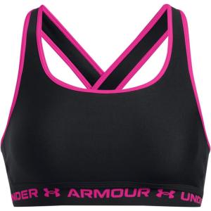 imageUnder Armour Womens CrossBack Mid Bra005 Black  Rebel Pink  Rebel Pink
