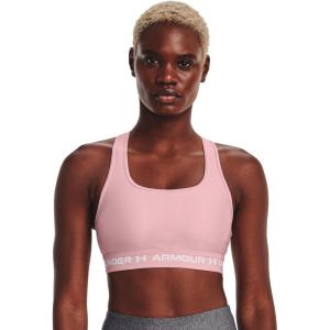 imageUnder Armour Womens CrossBack Mid Bra647 Prime Pink   White
