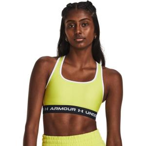 imageUnder Armour Womens CrossBack Mid Bra743 Lime Yellow   White