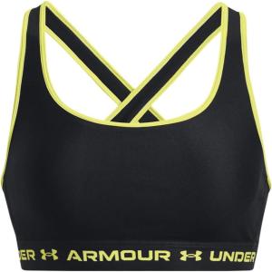 imageUnder Armour Womens Crossback Mid Impact Sports Bra003 Black   Lime Yellow
