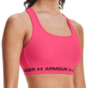 imageUnder Armour Womens Crossback Mid Impact Sports BraCerise 653Black
