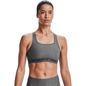 imageUnder Armour Womens Crossback Mid Impact Sports BraCharcoal Light Heather 019Black