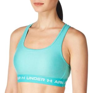 imageUnder Armour Womens Crossback Mid Impact Sports BraNeptune Light Heather 369Sea Mist