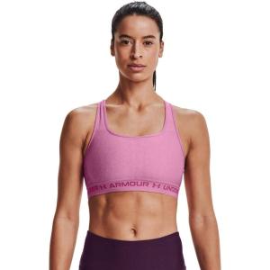 imageUnder Armour Womens Crossback Mid Impact Sports BraPlanet Pink Light Heather 680Pink Quartz
