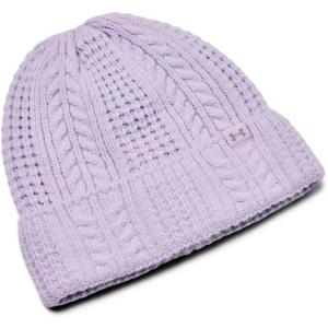 imageUnder Armour Womens Halftime Cable Knit Beanie535 Salt Purple  Salt Purple  Tetra Gray