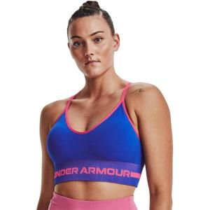 imageUnder Armour Womens Seamless Low Long Bra486 Versa Blue   Pink Punk