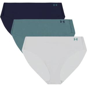 imageUnder Armour womens 3pack Pure Stretch No Show Bikini Underwear Allday Comfort ampamp Ultrasoft FitHalo Grey
