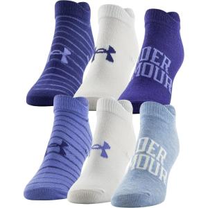 imageUnder Armour womens Essential 20 Lightweight No Show Socks 6pairsBaja Blue Assorted