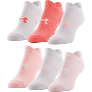 imageUnder Armour womens Essential 20 Lightweight No Show Socks 6pairsBeta TintWhiteWhite