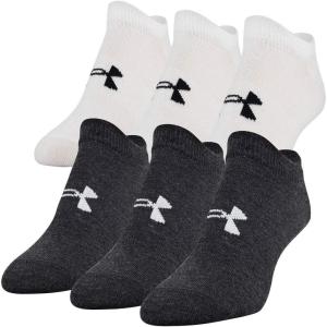 imageUnder Armour womens Essential 20 Lightweight No Show Socks 6pairsBlackWhite Assorted
