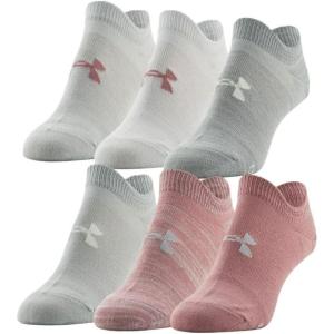 imageUnder Armour womens Essential 20 Lightweight No Show Socks 6pairsPink Elixir Assorted