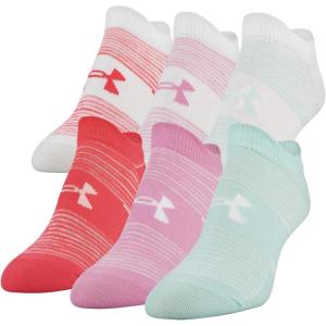imageUnder Armour womens Essential 20 No Show Socks 6pairs DiscontinuedAqua Float Assorted