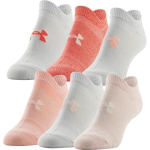 imageUnder Armour womens Essential 20 No Show Socks 6pairs DiscontinuedBeta Tint Assorted Lockedin Fit