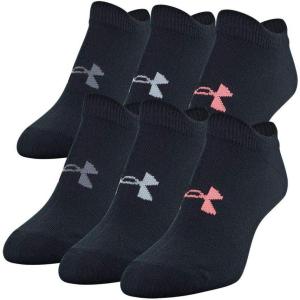 imageUnder Armour womens Essential 20 No Show Socks 6pairs DiscontinuedBlack Assorted