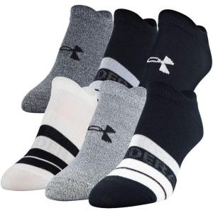 imageUnder Armour womens Essential 20 No Show Socks 6pairs DiscontinuedBlackGray Assorted