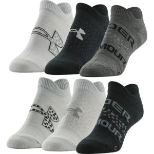 imageUnder Armour womens Essential 20 No Show Socks 6pairs DiscontinuedBlackGray Assorted Lockedin Fit
