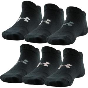 imageUnder Armour womens Essential 20 No Show Socks 6pairs DiscontinuedBlackPink Assorted Lockedin Fit