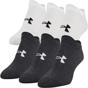 imageUnder Armour womens Essential 20 No Show Socks 6pairs DiscontinuedBlackwhite Assorted