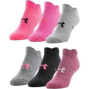 imageUnder Armour womens Essential 20 No Show Socks 6pairs DiscontinuedPink PunkAssorted