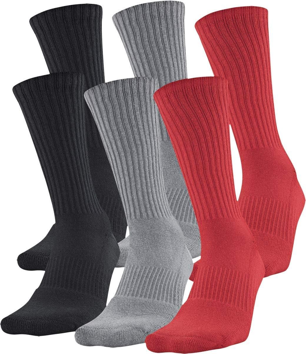 imageUnder Armour Adult Cotton Crew Socks MultipairsRedAssorted 6pairs